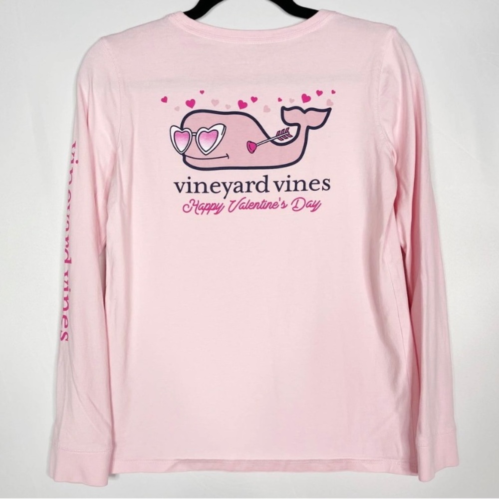 Vineyard Vines Girls Large 14 Valentines Day Whale Long Sleeve Tee Tshirt Pink